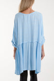 Khaki Texture Stripe Asymmetric Hem Top For Women ONE SIZE - Dropwear