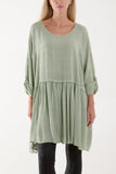 Black Texture Stripe Asymmetric Hem Top For Women ONE SIZE - Dropwear