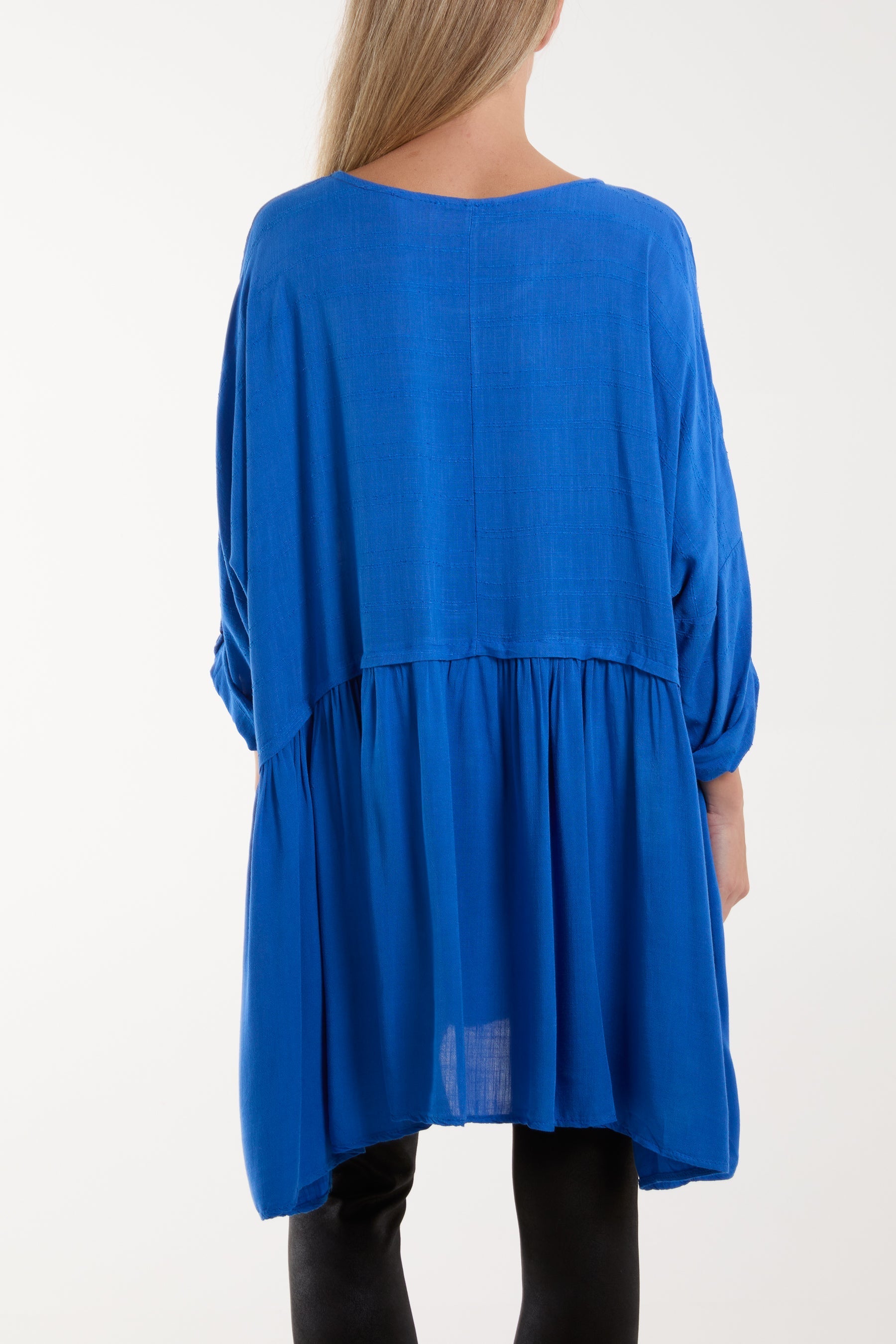 Texture Stripe Asymmetric Hem Top For Women  - Dropwear