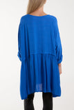 Texture Stripe Asymmetric Hem Top For Women  - Dropwear