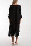 Linen Tied Hem Pockets Dress For Women  - Dropwear
