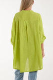 Grandad Collar Cotton Shirt For Women  - Dropwear