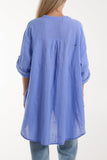 Grandad Collar Cotton Shirt For Women  - Dropwear