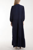 Tiered Maxi Shirt Dress For Women  - Dropwear