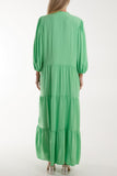 Tiered Maxi Shirt Dress For Women  - Dropwear