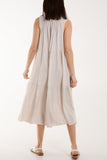 Bow Neck Halter Tiered Midi Dress For Women  - Dropwear