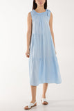 Bow Neck Halter Tiered Midi Dress For Women  - Dropwear