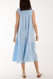Bow Neck Halter Tiered Midi Dress For Women  - Dropwear