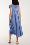 Khaki Bow Neck Halter Tiered Midi Dress For Women ONE SIZE - Dropwear