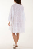 Broderie Anglaise Tunic Dress For Women  - Dropwear