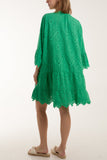 Broderie Anglaise Tunic Dress For Women  - Dropwear