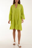 Jade Broderie Anglaise Tunic Dress For Women ONE SIZE - Dropwear