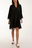 Broderie Anglaise Tunic Dress For Women  - Dropwear