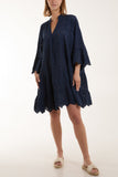 Broderie Anglaise Tunic Dress For Women  - Dropwear