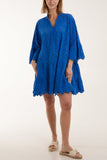 Broderie Anglaise Tunic Dress For Women  - Dropwear