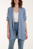 Edge To Edge Roll Back Sleeve Jacket For Women  - Dropwear