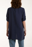 Edge To Edge Roll Back Sleeve Jacket For Women  - Dropwear