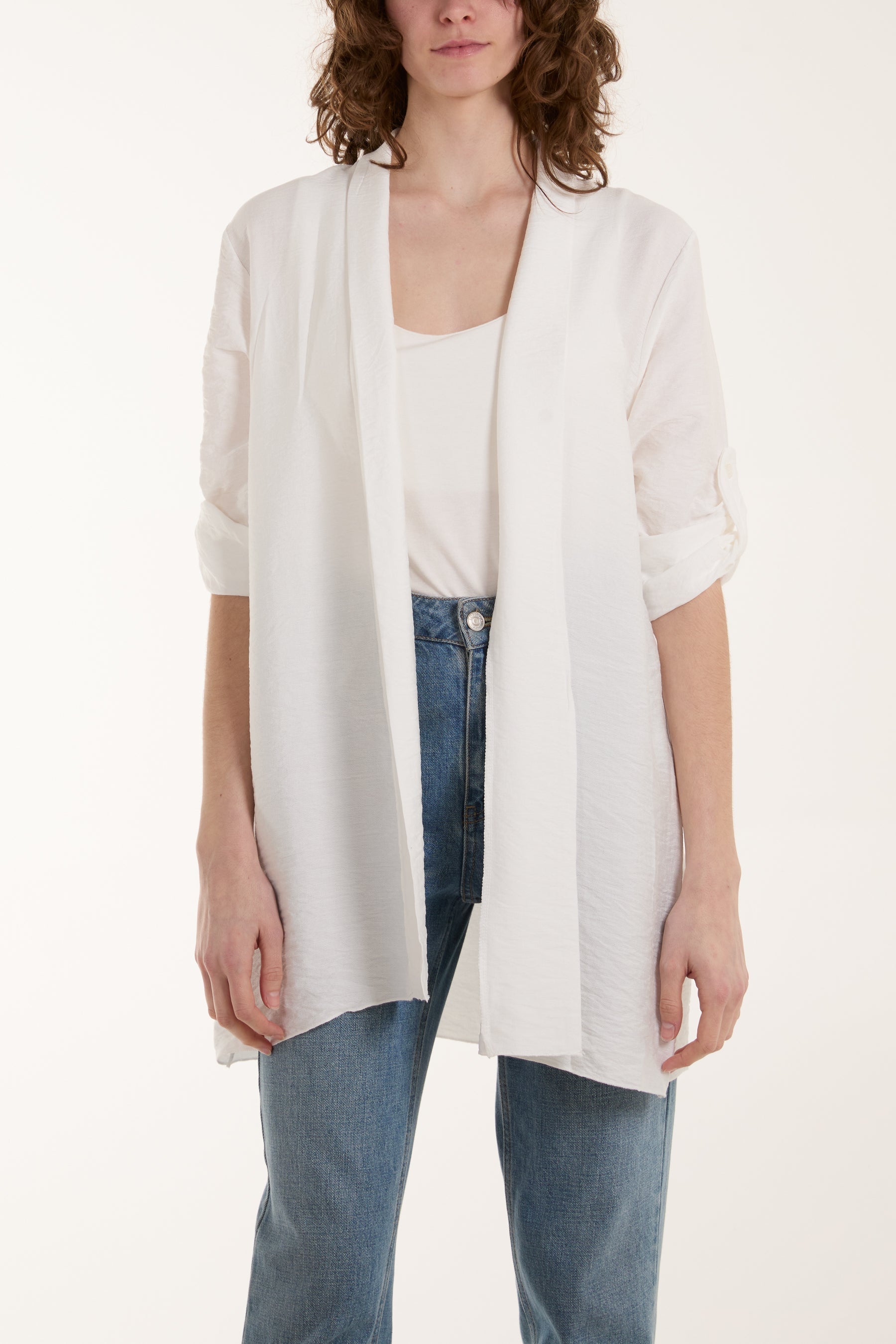 Edge To Edge Roll Back Sleeve Jacket For Women  - Dropwear