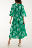 Navy Tree Broderie Anglaise Midi Dress For Women ONE SIZE - Dropwear