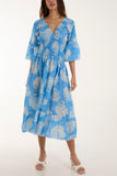 Tree Broderie Anglaise Midi Dress For Women  - Dropwear