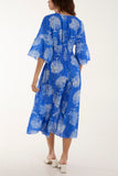 Khaki Tree Broderie Anglaise Midi Dress For Women ONE SIZE - Dropwear