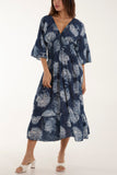 Tree Broderie Anglaise Midi Dress For Women  - Dropwear