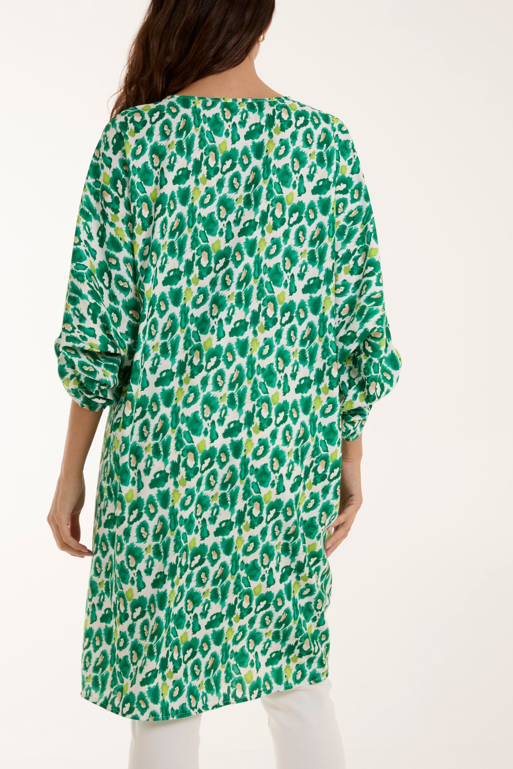 Leopard Print Twisted Front Blouse For Women  - Dropwear