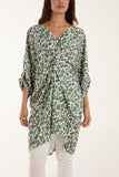Leopard Print Twisted Front Blouse For Women  - Dropwear