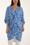 Leopard Print Twisted Front Blouse For Women  - Dropwear