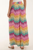 Zigzag Crushed Wide Leg Trousers For Women  - Dropwear