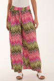 Zigzag Crushed Wide Leg Trousers For Women  - Dropwear