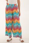 Zigzag Crushed Wide Leg Trousers For Women  - Dropwear