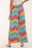 Zigzag Crushed Wide Leg Trousers For Women  - Dropwear