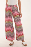 Zigzag Crushed Wide Leg Trousers For Women  - Dropwear