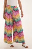 Zigzag Crushed Wide Leg Trousers For Women  - Dropwear