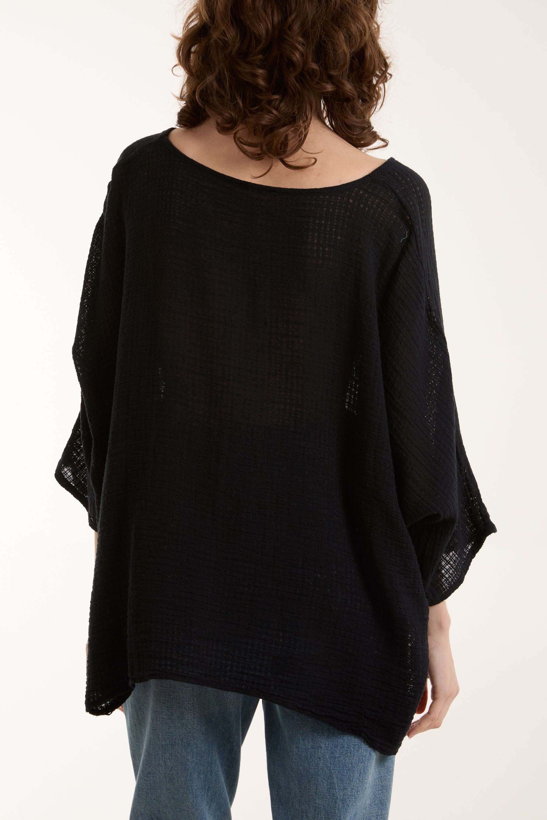 Texture Fabric Fine Cotton Blouse For Women  - Dropwear