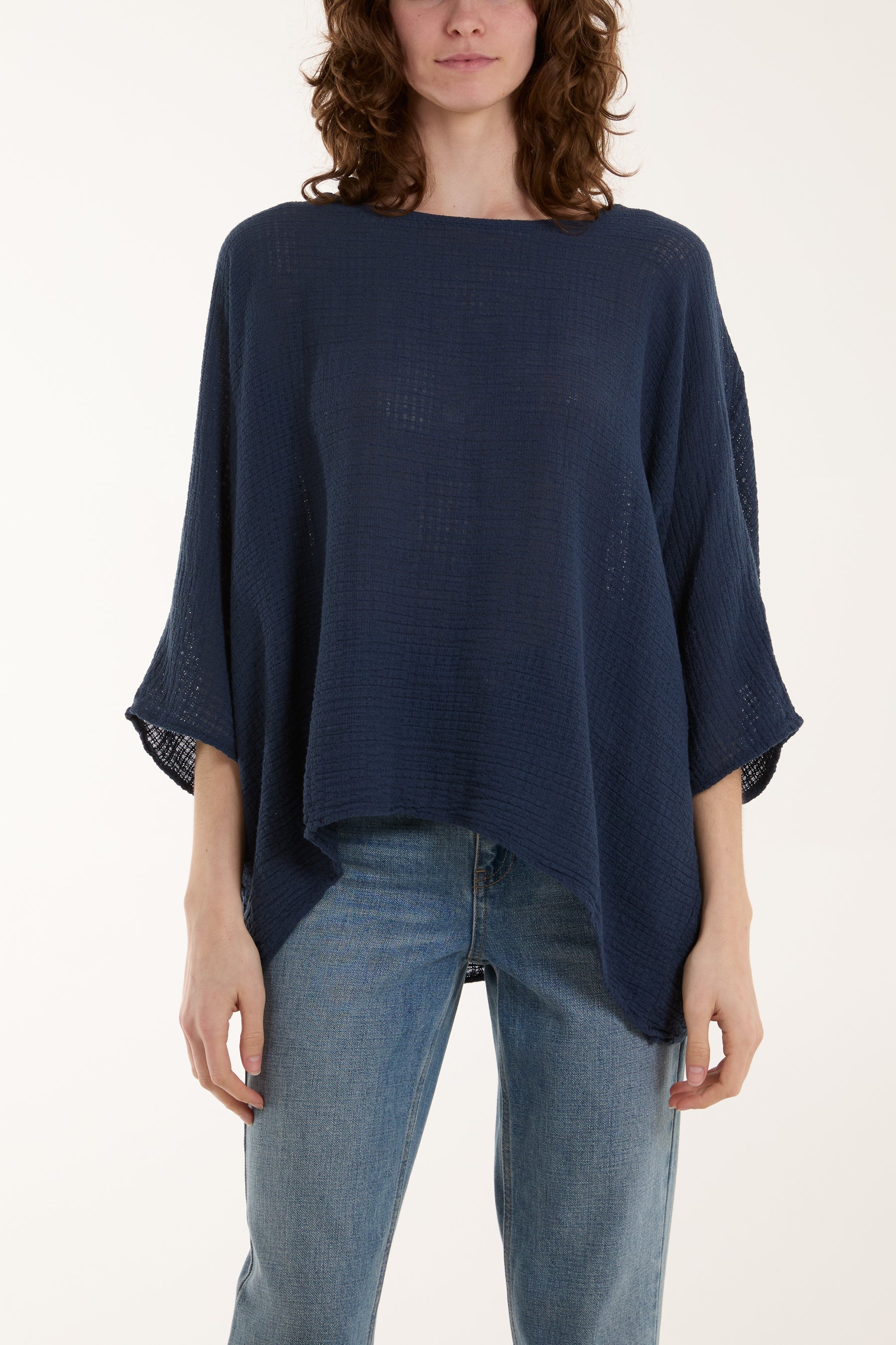 Texture Fabric Fine Cotton Blouse For Women  - Dropwear