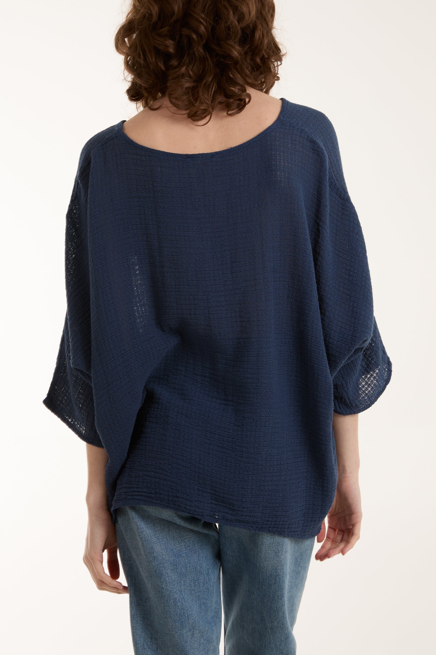 Texture Fabric Fine Cotton Blouse For Women  - Dropwear
