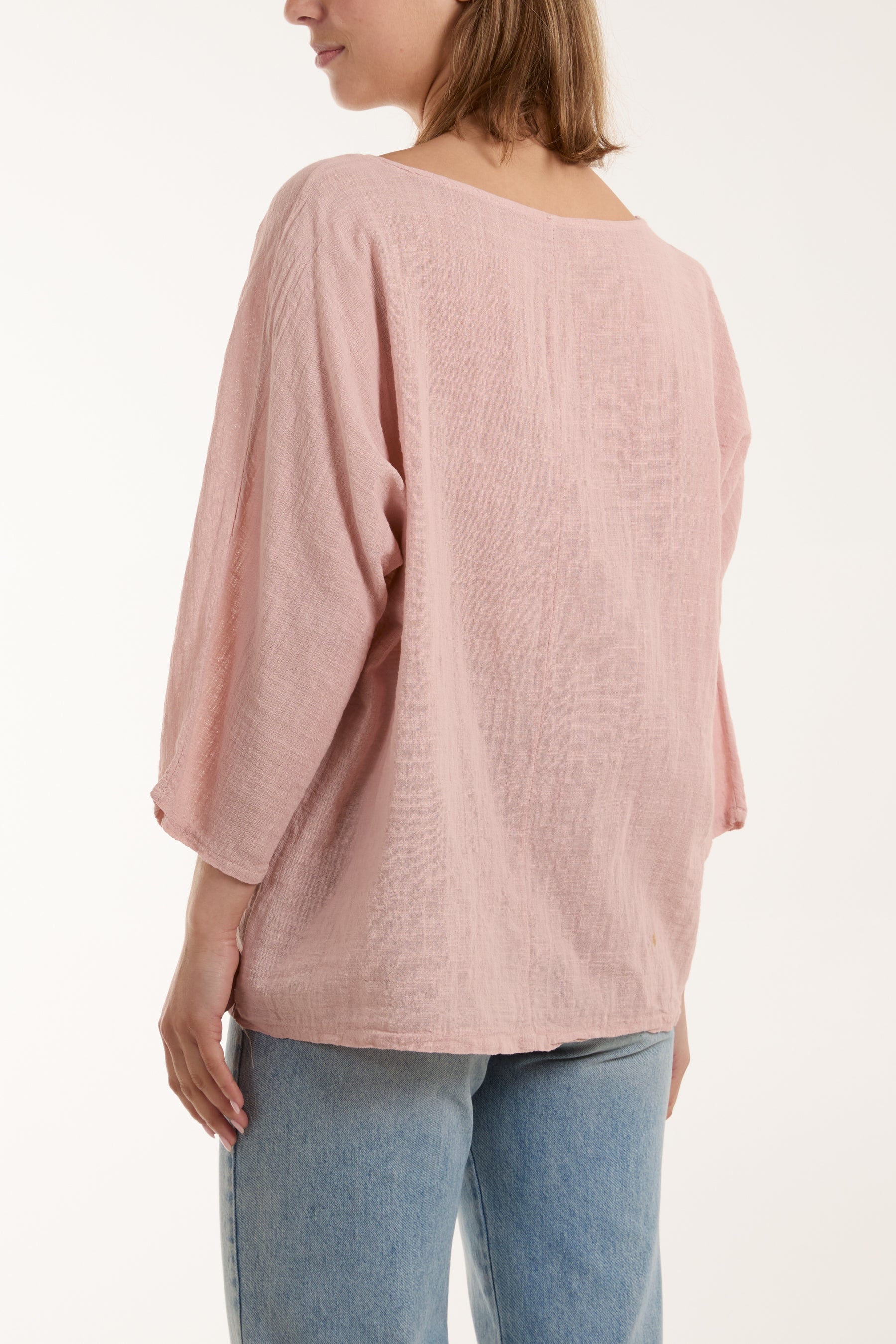 Necklace 3/4 Sleeve Blouse For Women  - Dropwear