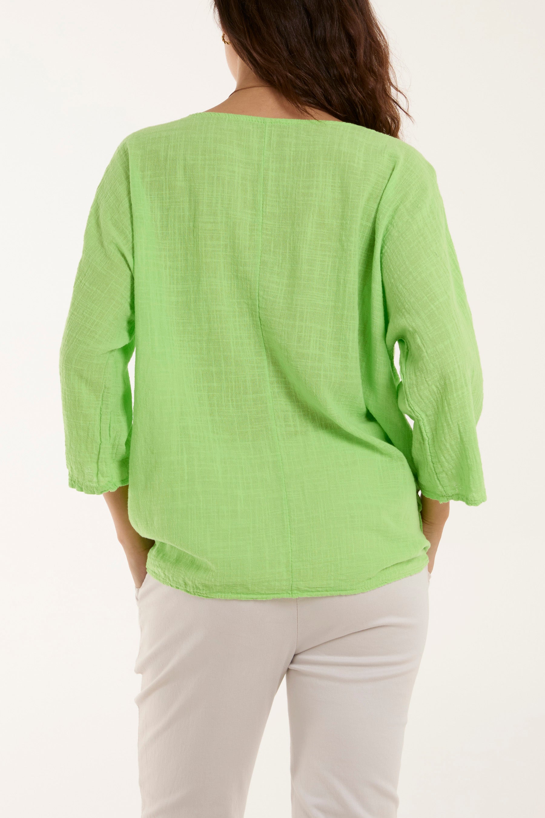 Navy Necklace 3/4 Sleeve Blouse For Women ONE SIZE - Dropwear
