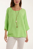 White Necklace 3/4 Sleeve Blouse For Women ONE SIZE - Dropwear