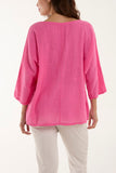 Denim Necklace 3/4 Sleeve Blouse For Women ONE SIZE - Dropwear