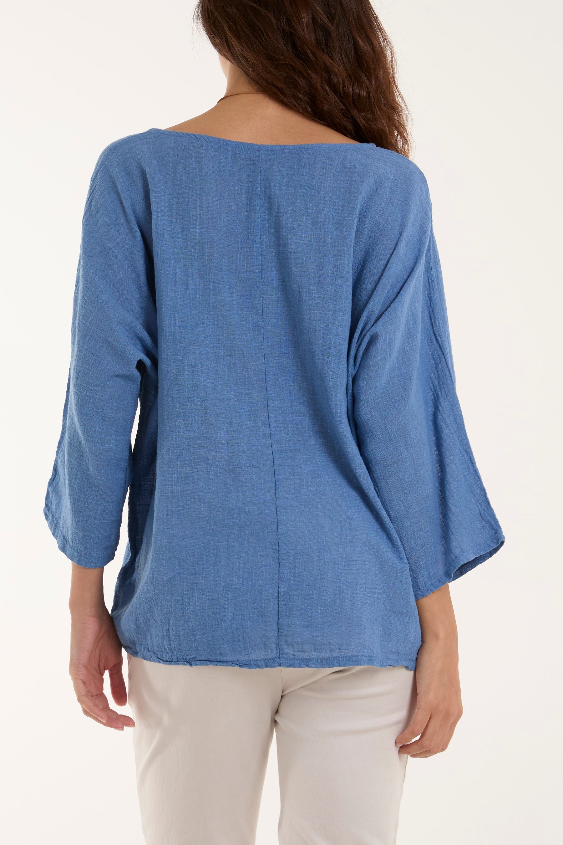 Hot Pink Necklace 3/4 Sleeve Blouse For Women ONE SIZE - Dropwear
