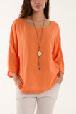 Stone Necklace 3/4 Sleeve Blouse For Women ONE SIZE - Dropwear