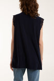 Lace Trim Sleeveless Top For Women  - Dropwear