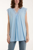 Black Lace Trim Sleeveless Top For Women ONE SIZE - Dropwear