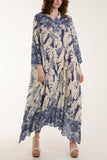 Palm Leaf Broderie Anglaise Shirt Dress For Women  - Dropwear