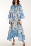 Palm Leaf Broderie Anglaise Shirt Dress For Women  - Dropwear