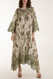 Palm Leaf Broderie Anglaise Shirt Dress For Women  - Dropwear