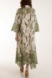 Palm Leaf Broderie Anglaise Shirt Dress For Women  - Dropwear
